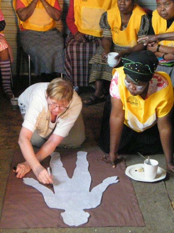 Fabric Body Tracing with Sister Loubser, the facilitator