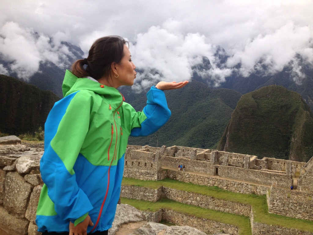 Cloud kisses at 11,000 ft. from the ancient Incan ruins of Machu Picchu