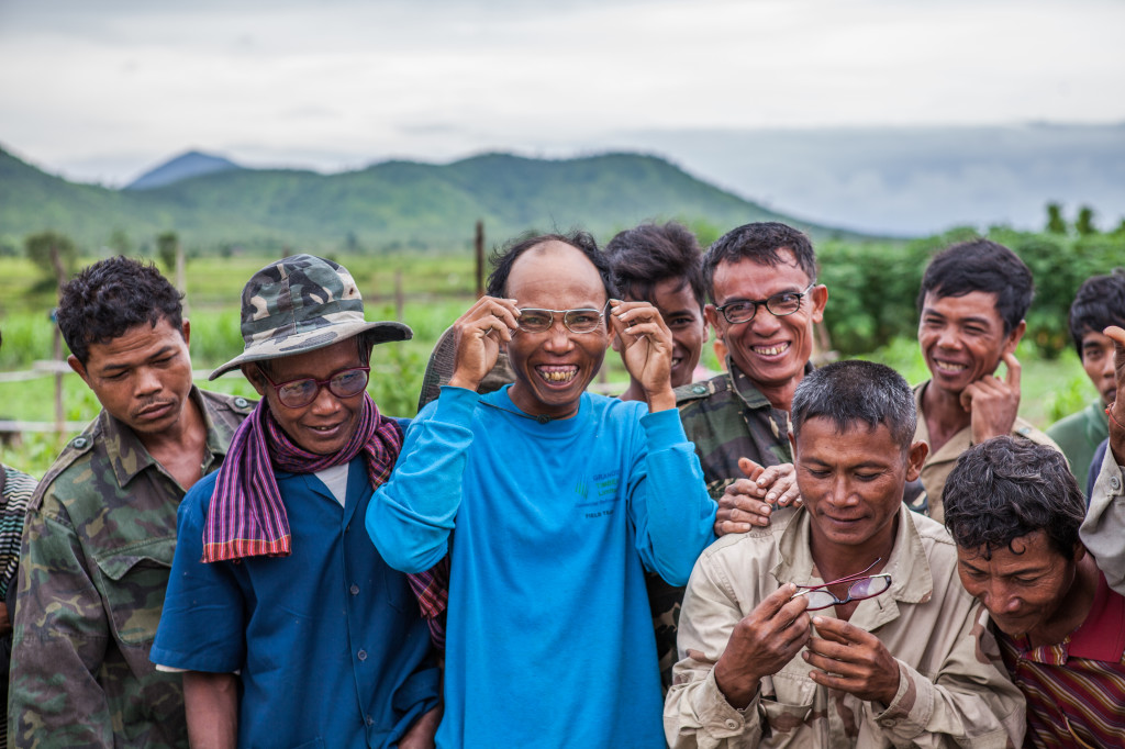 Rural villagers being able to see clearly for the first time thanks to the Operation Nightingale program. Photo credit: Paul Pichugin photography.
