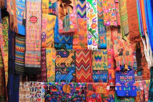 Gorgeous fabric at Chichicastenango Market