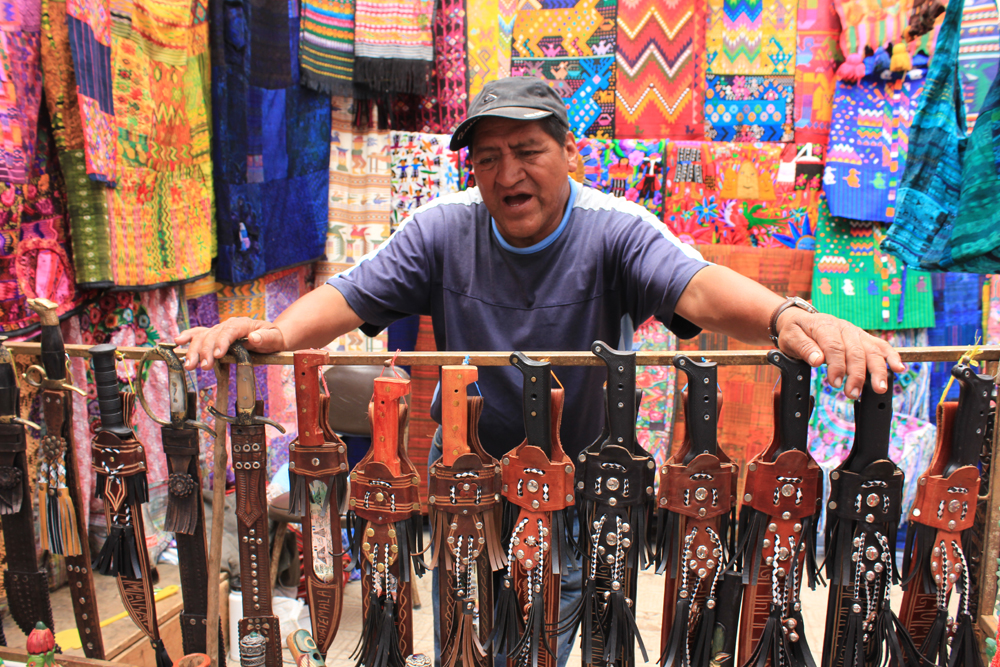 A Chichicastenango market stall