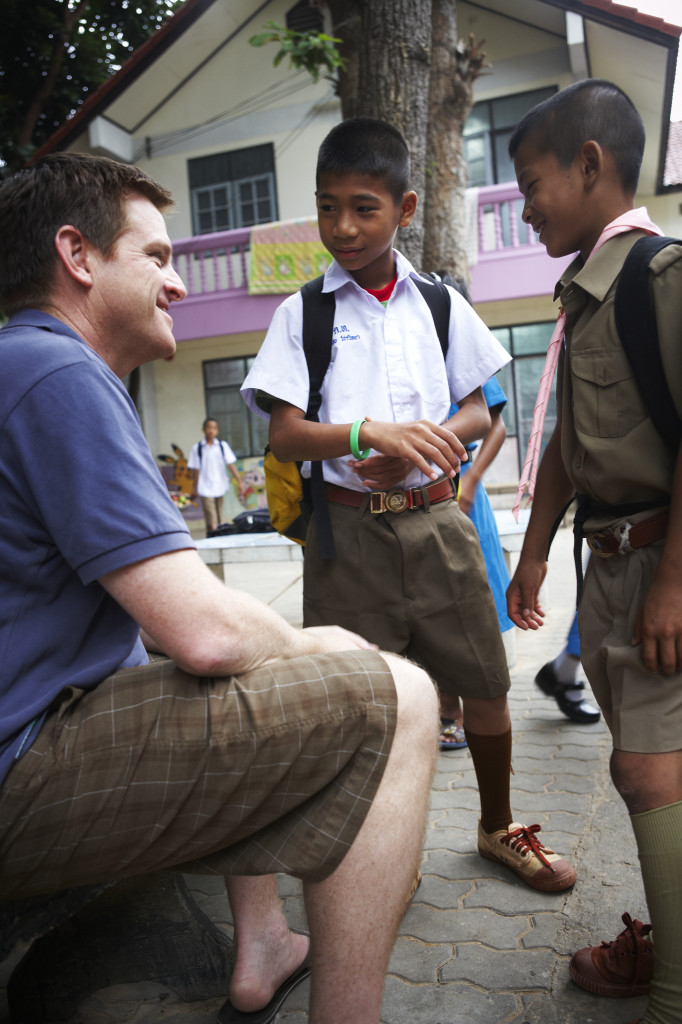 Peter hanging out with some of the boys from Home Hug orphanage