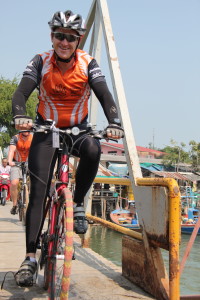 Leading by example- each year Peter rides 1600km across Thailand and alongside supporters, raising money for the kids