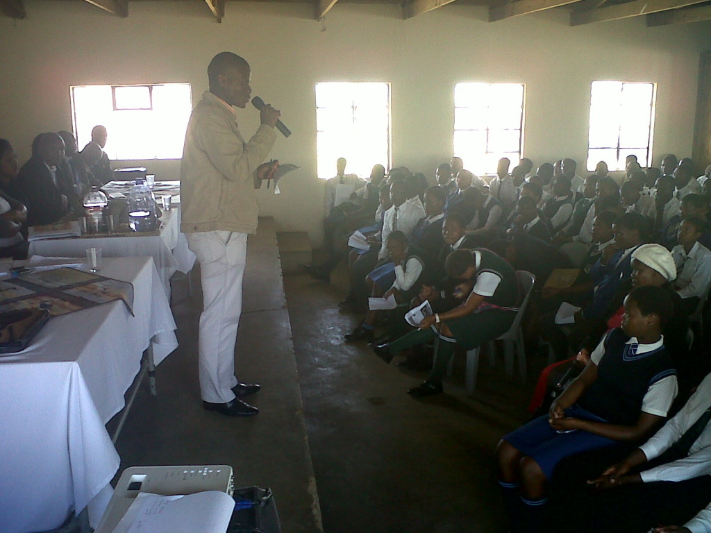 Khethelo Xulu at Nkosithandile High for Global Dignity Day 