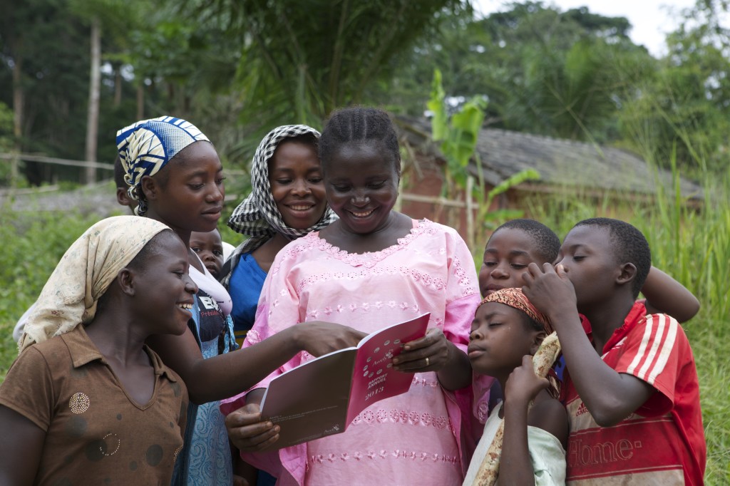 Some women from a village reading our report in Cameroon ©Awely