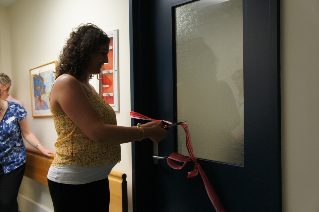 Rebecca officially opening the Little Wonder Expressing Room.